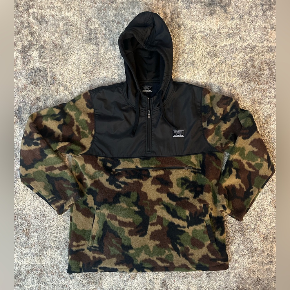 Camo Fleece Pullover Jacket